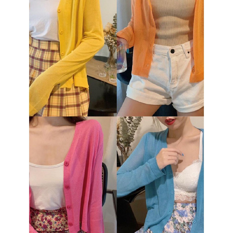 Large Size Loose Shawl Summer Thin Candy Color Super Fairy Sun Protection Ice Silk Knit Cardigan Knit Top