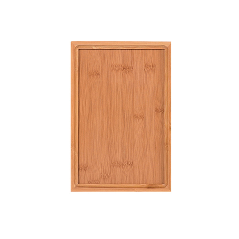 Bamboo wooden rectangular tea cup with handle, hotel restaurant tray, double-ear pastry bread wooden tray