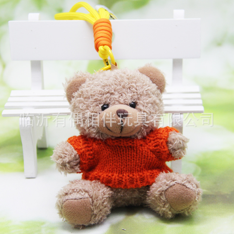 New teddy bear doll small pendant plush toy necklace bag keychain toy souvenir print logo