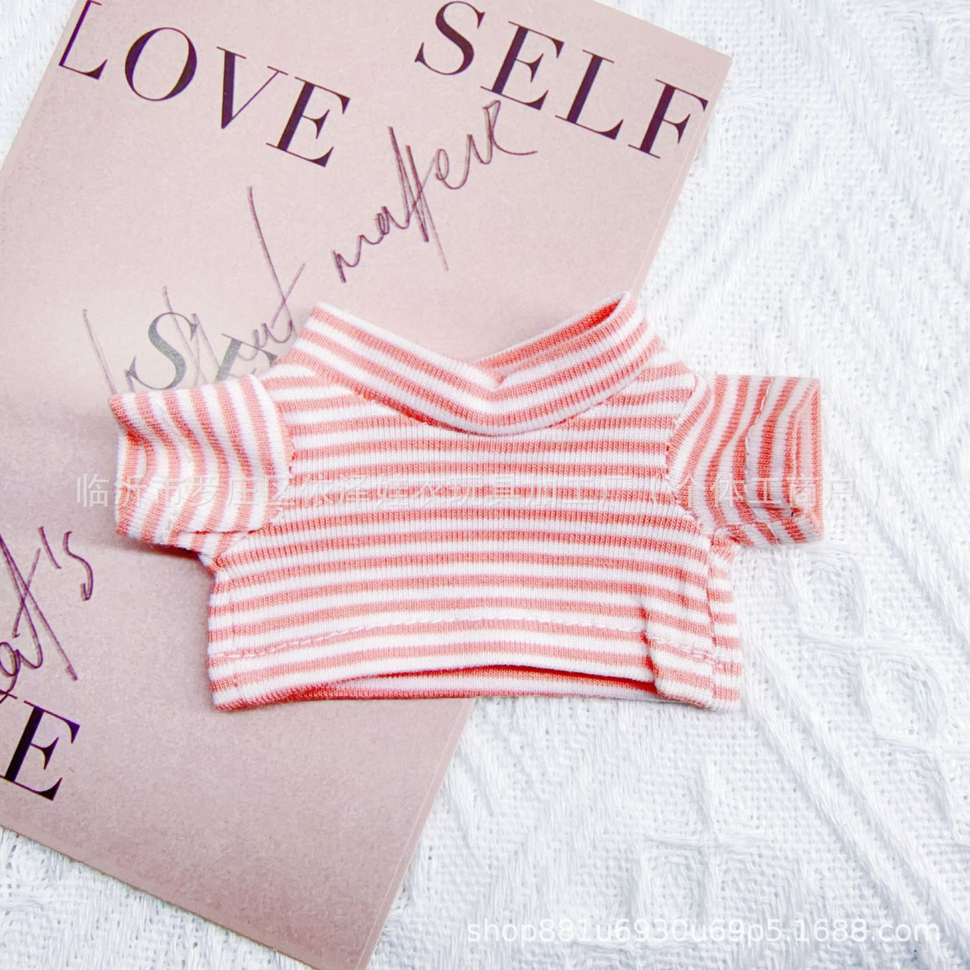 Striped T-shirt Doll Clothes 14cm Gate Dog Clothes Top Plush Toy Doll Plush Accessories Short Sleeve