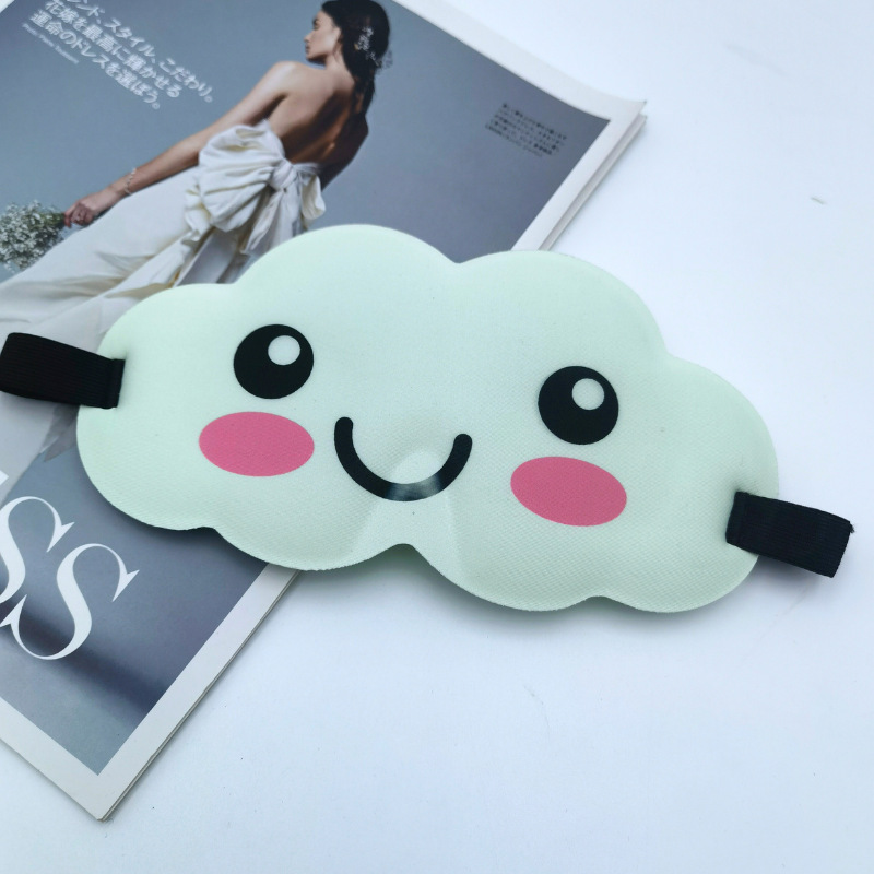 5D cloud print sleep eye mask, 3D children men and women universal portable outdoor home cartoon eye care light-blocking