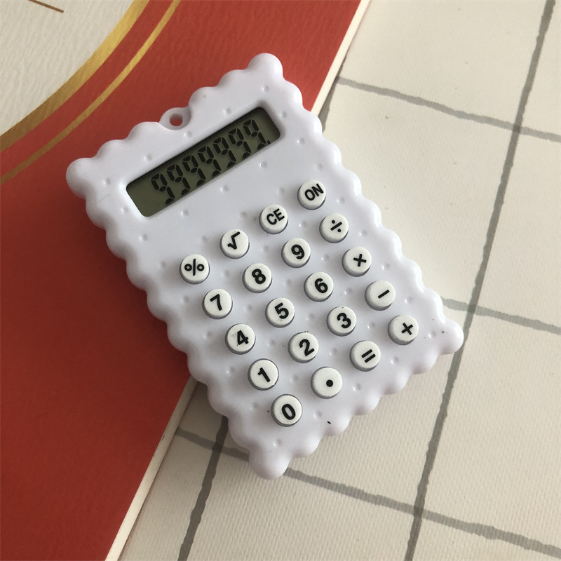 Mini Pendant Calculator Student 8-Digit Calculator Keychain Pendant Decoration Cute Small Biscuit Type Computer