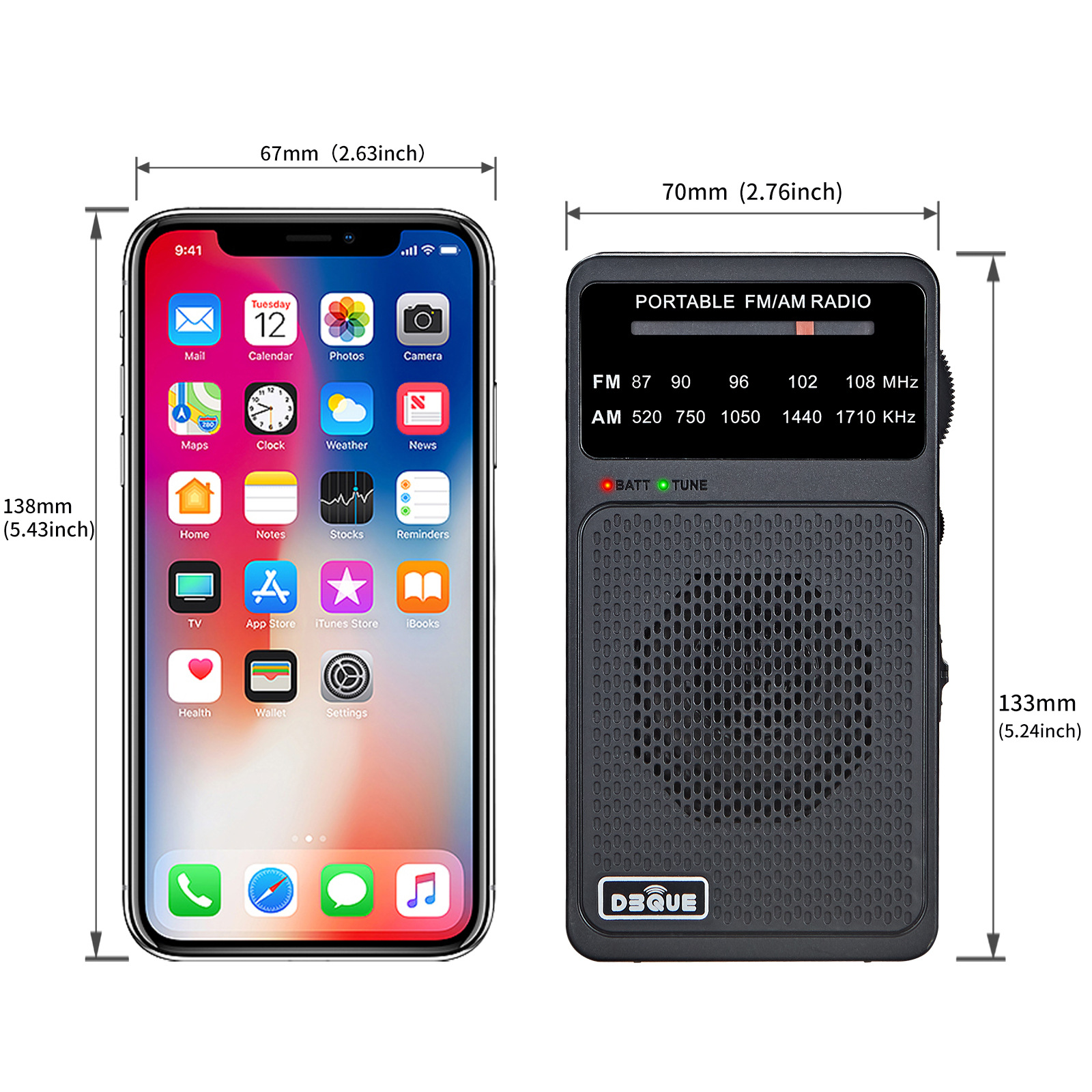 Yimeida Full-Band Radio for Elderly Mini Portable Pointer Tuning FM/AM Broadcast
