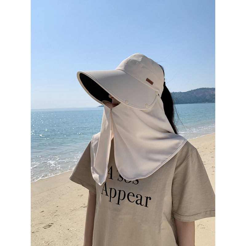 25cm Extra Wide Brim Hat for Women, Summer Neck Protection, Integrated Cape, Sun Protection, Cycling Sun Hat, Fisherman Hat, Small Head Circumference