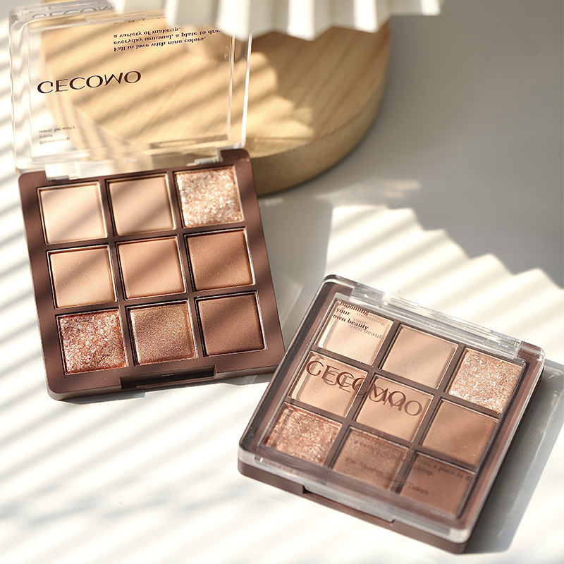 Pearlescent Choice Gemeng Nine-Color Chocolate Eyeshadow Palette Matte Pearlescent Sequin Brightening Student Eyeshadow Makeup