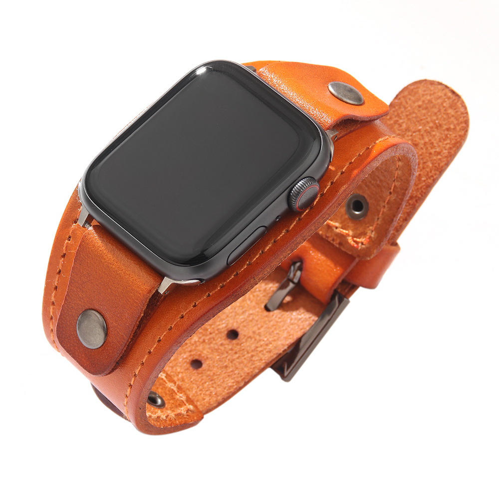 New Apple Watch Strap Cowhide Leather Strap for Apple Watch Universal Leather Wristband