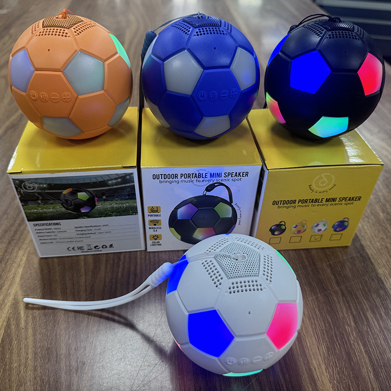 Football Bluetooth Speaker World Cup Gift Outdoor Mini Portable Phone Connection RGB Light Small Magnetic