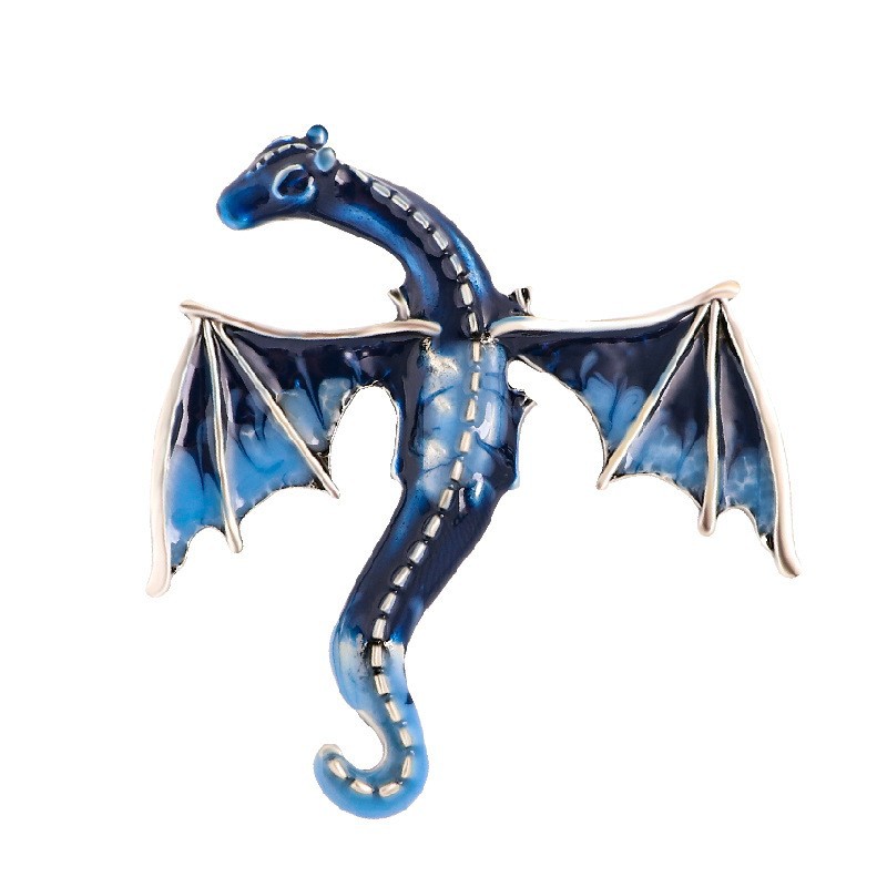 Oil Drip Cartoon Flying Dragon Brooch Men's Suit Coat Accessory Pin Jewelry New
