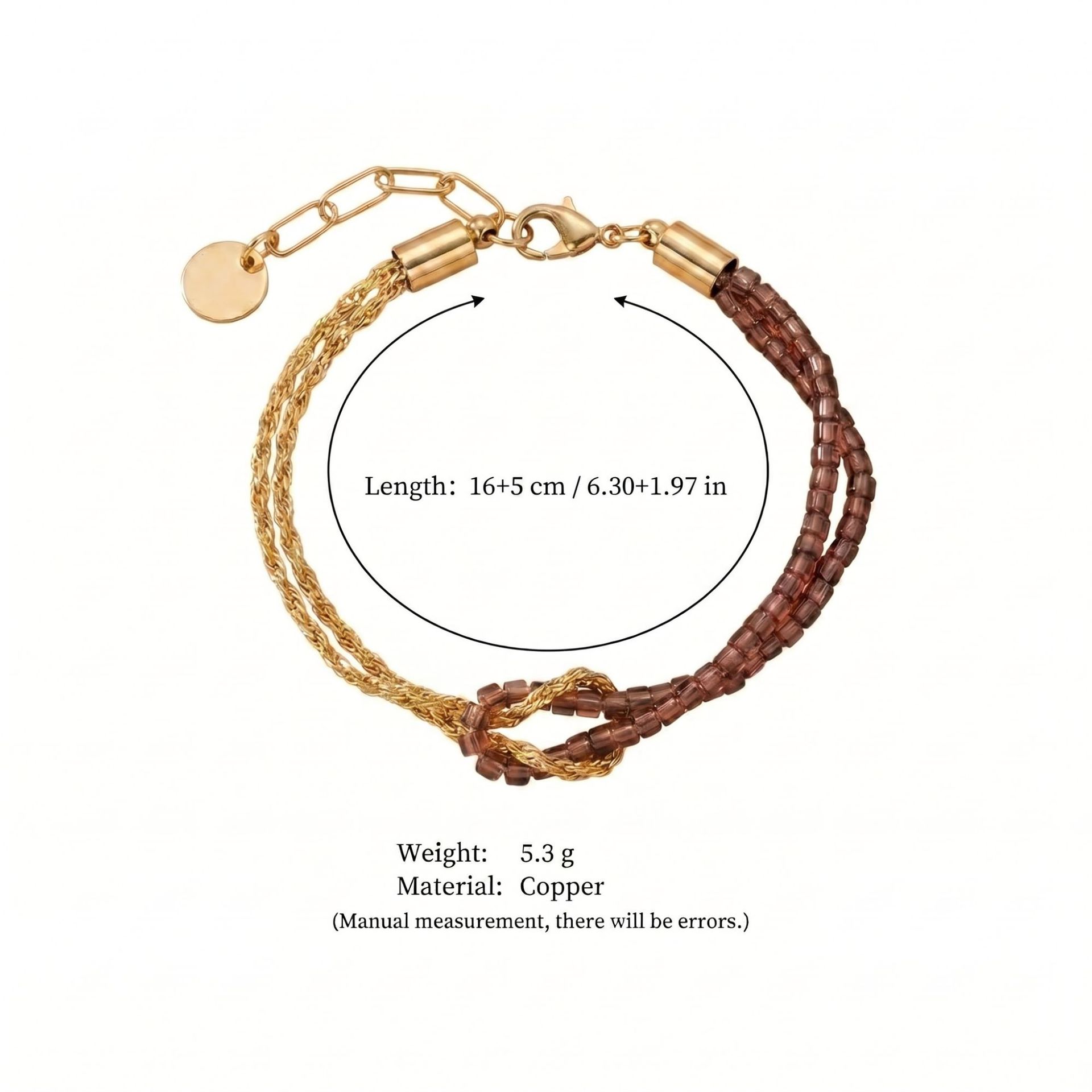 Multi-color natural stone woven bracelet knot design bohemian layered hand accessory