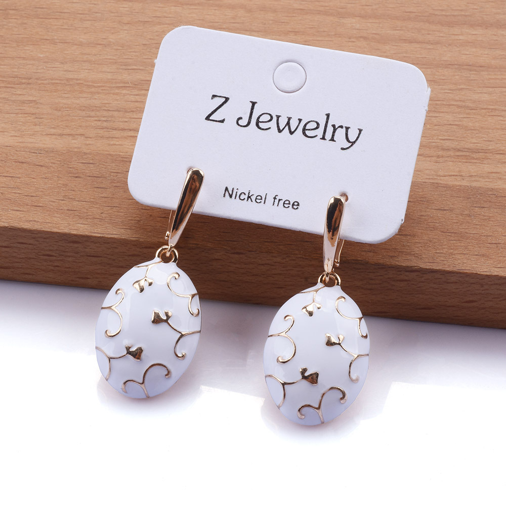 2023 summer new earrings alloy enamel earrings geometric niche accessories earrings