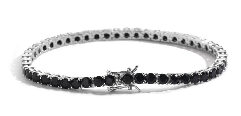 Hip-hop jewelry black tennis bracelet 3mm 4mm 5mm copper set zircon black tennis chain new hot