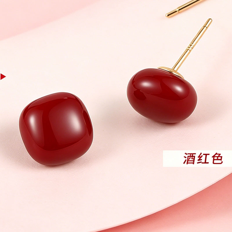 S925 Sterling Silver Needle Small Square Sugar Pearl Earrings for Women 2026 New Ear Accessories Square Earrings
