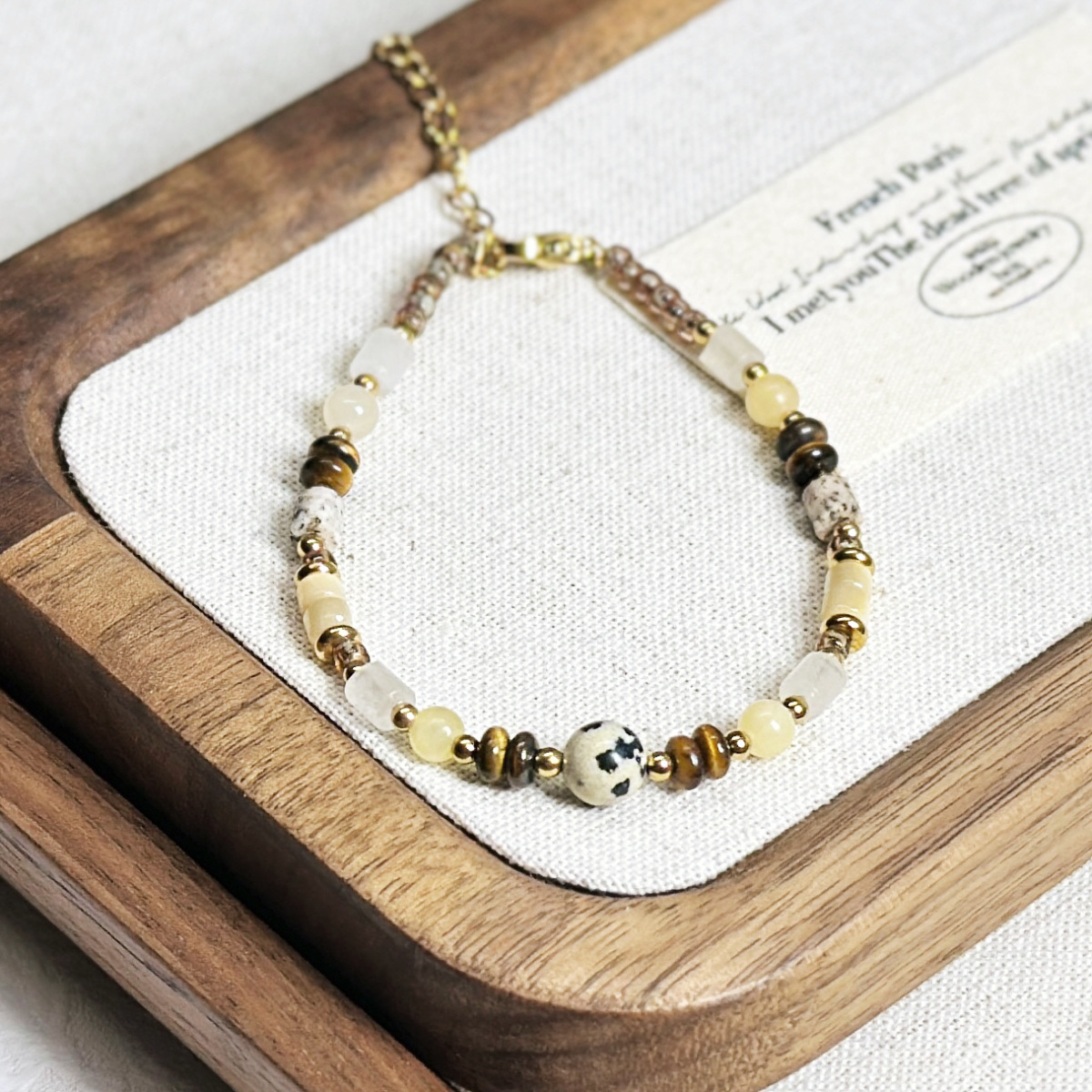 Natural Shell Bracelet Milad Color Tiger Eye Bracelet Simple Imported Seed Bead Bracelet