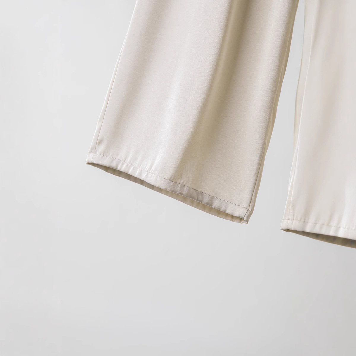 New Spring Silk Casual Pants for Women Tall Straight Leg Trousers Mulberry Silk Loose Commute Black Pants