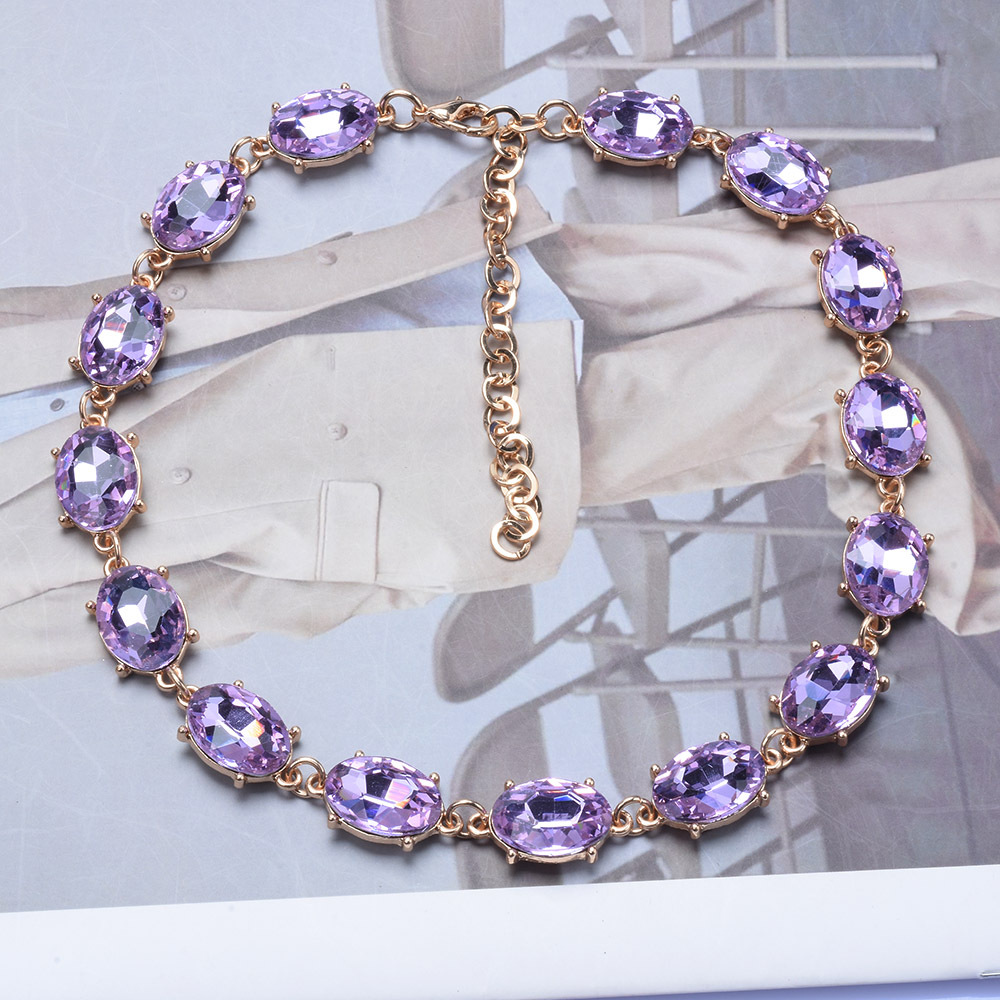 Super Flash Rhinestone Decorative Necklace Women Crystal Short Collarbone Chain Necklace Women Accessories