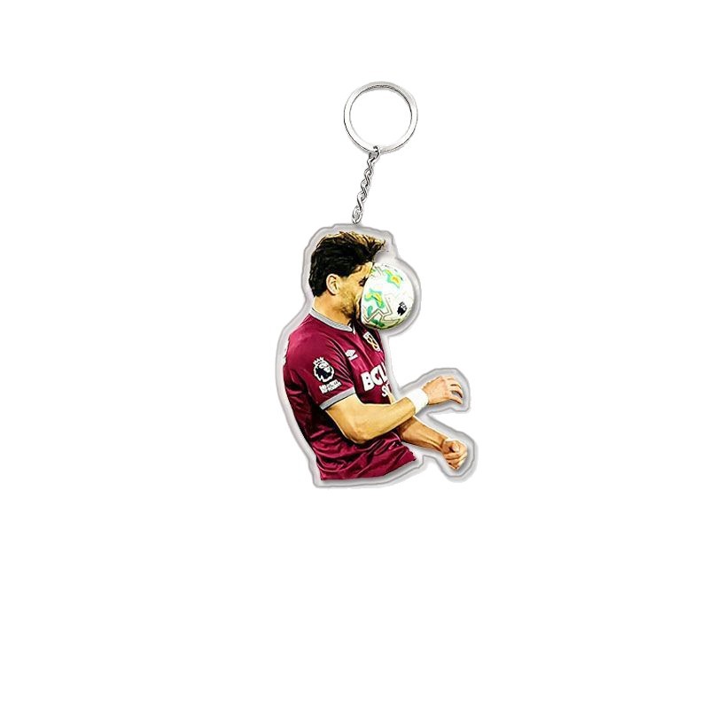 Football Star Erling Haaland Shooting Action Custom Acrylic Keychain Student Backpack Pendant