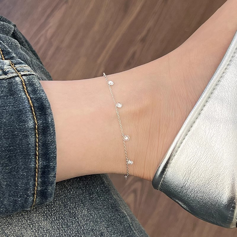 Rongshang Accessory New Women's Zircon Anklet Zircon Pendant Ankle Ornament