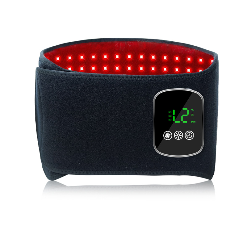 Vibration Heat Compress Red Light Therapy Electric Heating Waist Support Red Light Belt 660/850nm Red Light Heating Belt