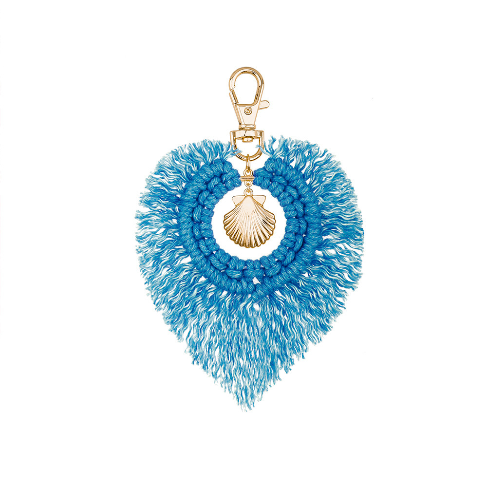 Bohemian Style Bag Pendant Ethnic Leaf Tassel Small Pendant Keychain Plush Pendant
