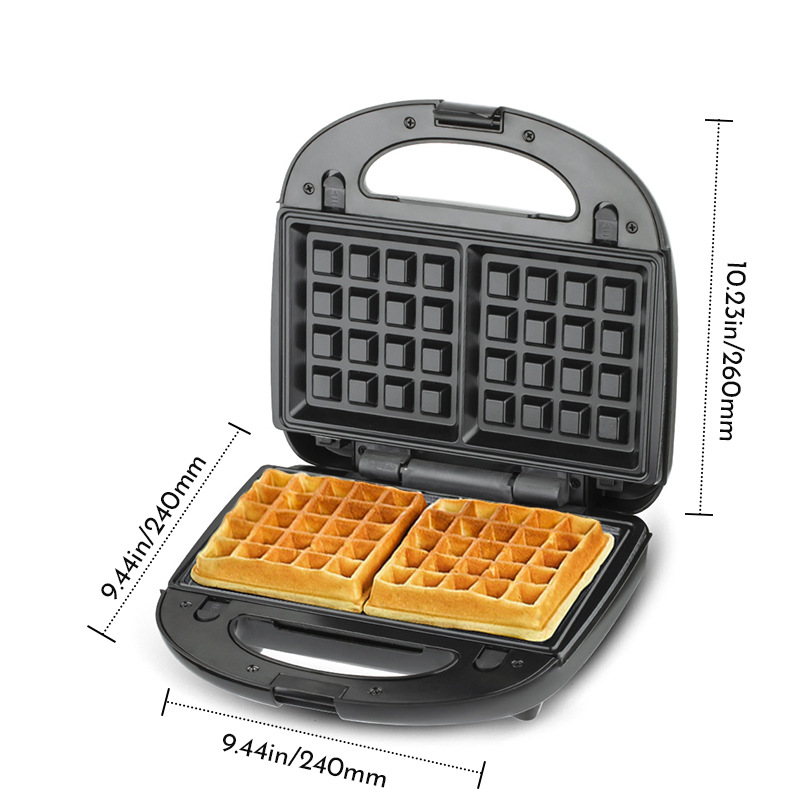 Home 3-in-1 Sandwich Maker Waffle Maker Detachable Replaceable Plates Non-stick Coating Grill Machine Steak Machine