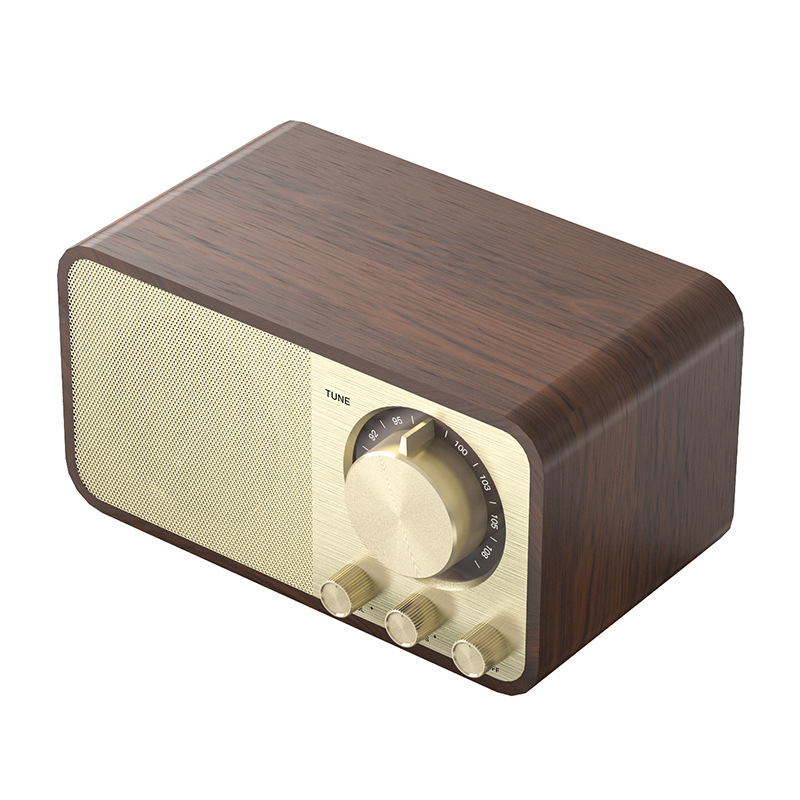 New jy66 Bluetooth speaker wooden classic home radio subwoofer plug-in card small audio