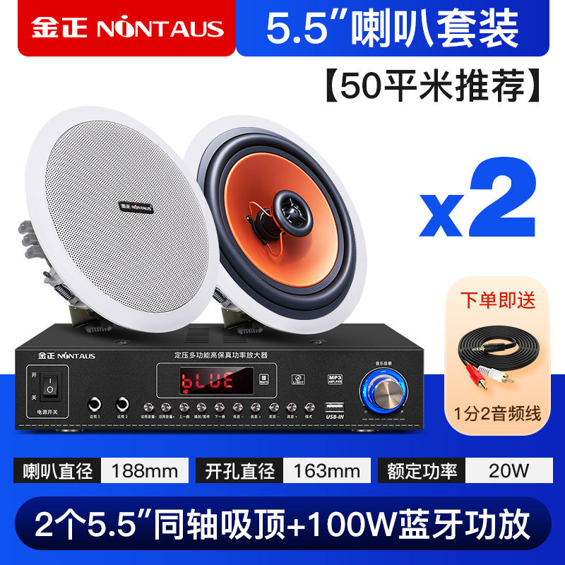 100瓦蓝牙功放+5.5寸同轴喇叭*2