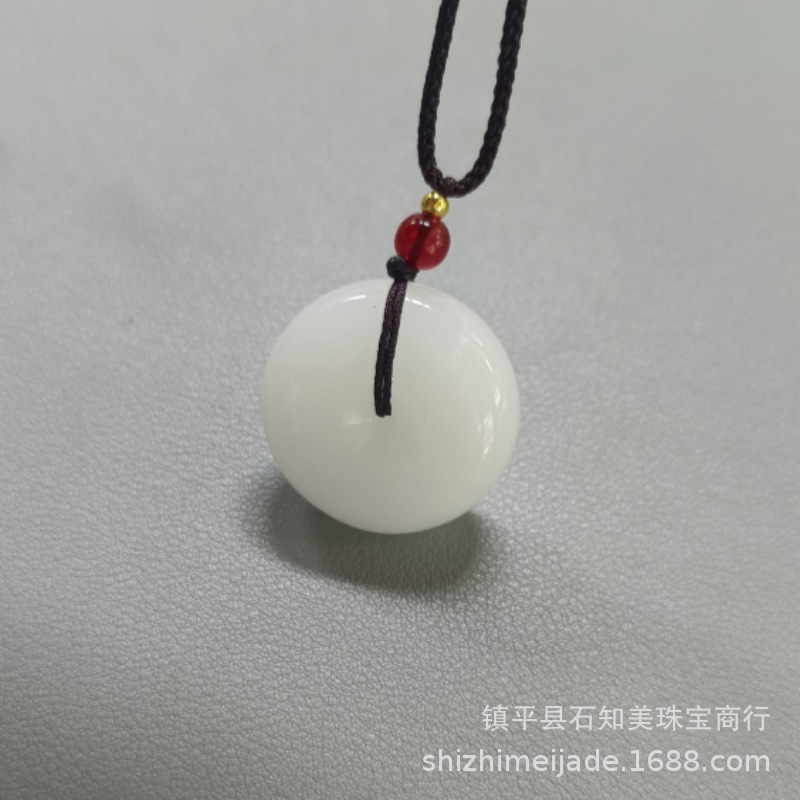 Xinjiang Tianyu Substitute Pendant Peace Button White Chalcedony Outer Mongolia Material Spinach Green Jasper Pendant Crafts