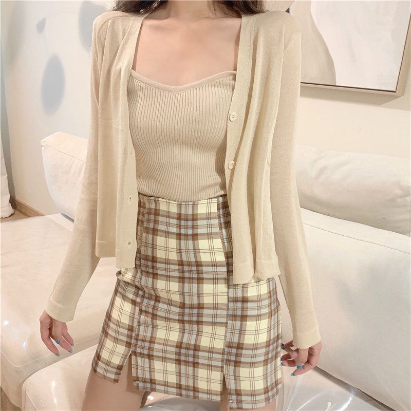 Large Size Loose Shawl Summer Thin Candy Color Super Fairy Sun Protection Ice Silk Knit Cardigan Knit Top