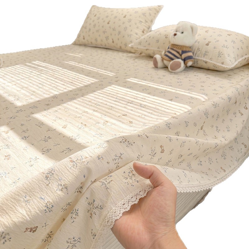 Class A mother-infant grade double-layer gauze bed sheet single piece 2026 new summer dormitory 1.5m quilt single pillowcase three-piece set 3