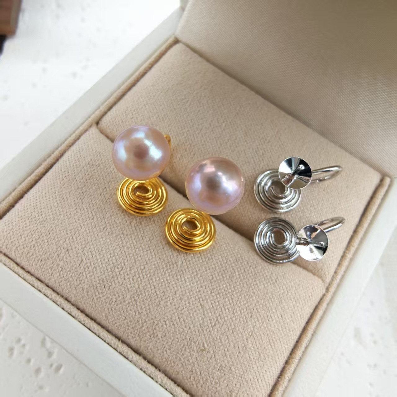 金色托（不含珠） · P1302耳夹送硅胶垫（7-9mm）