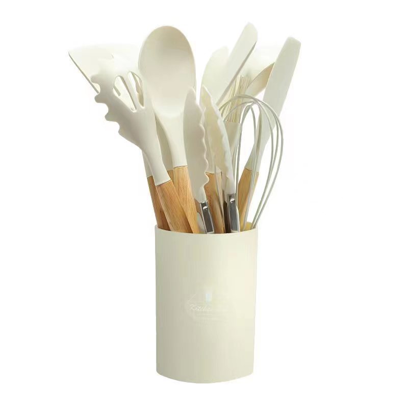 Silicone kitchenware 12-piece set, non-stick pan silicone spatula, household silicone spatula, soup spoon, daily kitchen set