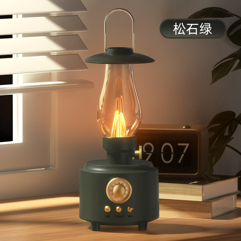 Kerosene Lamp Bluetooth Speaker Portable Outdoor Camping Light Speaker Flame Atmosphere Night Light Speaker