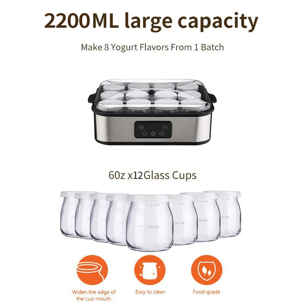 12-Cup Yogurt Maker Homemade Jam Ice Cream Pudding Breakfast Machine YOGURT MAKER Yogurt Fermentation Machine
