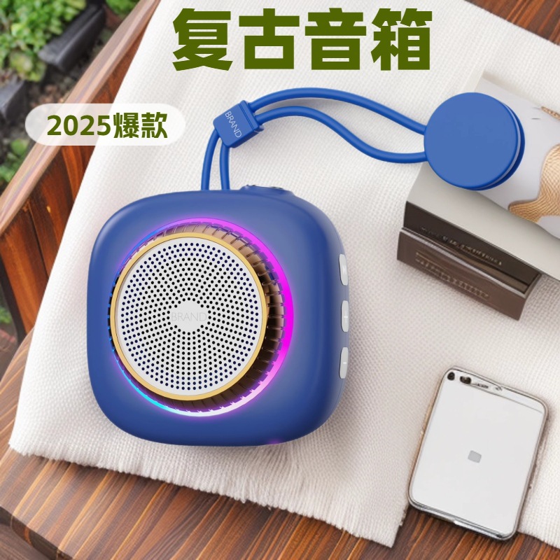 Bathroom waterproof suction cup small speaker, outdoor mini portable colorful light wireless gift speaker camera