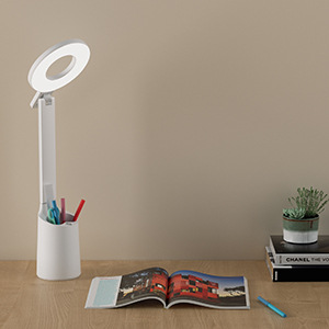 Home simple flexible storage sleep study work reading charging eye-protecting desk lamp bookcase pen holder lamp
