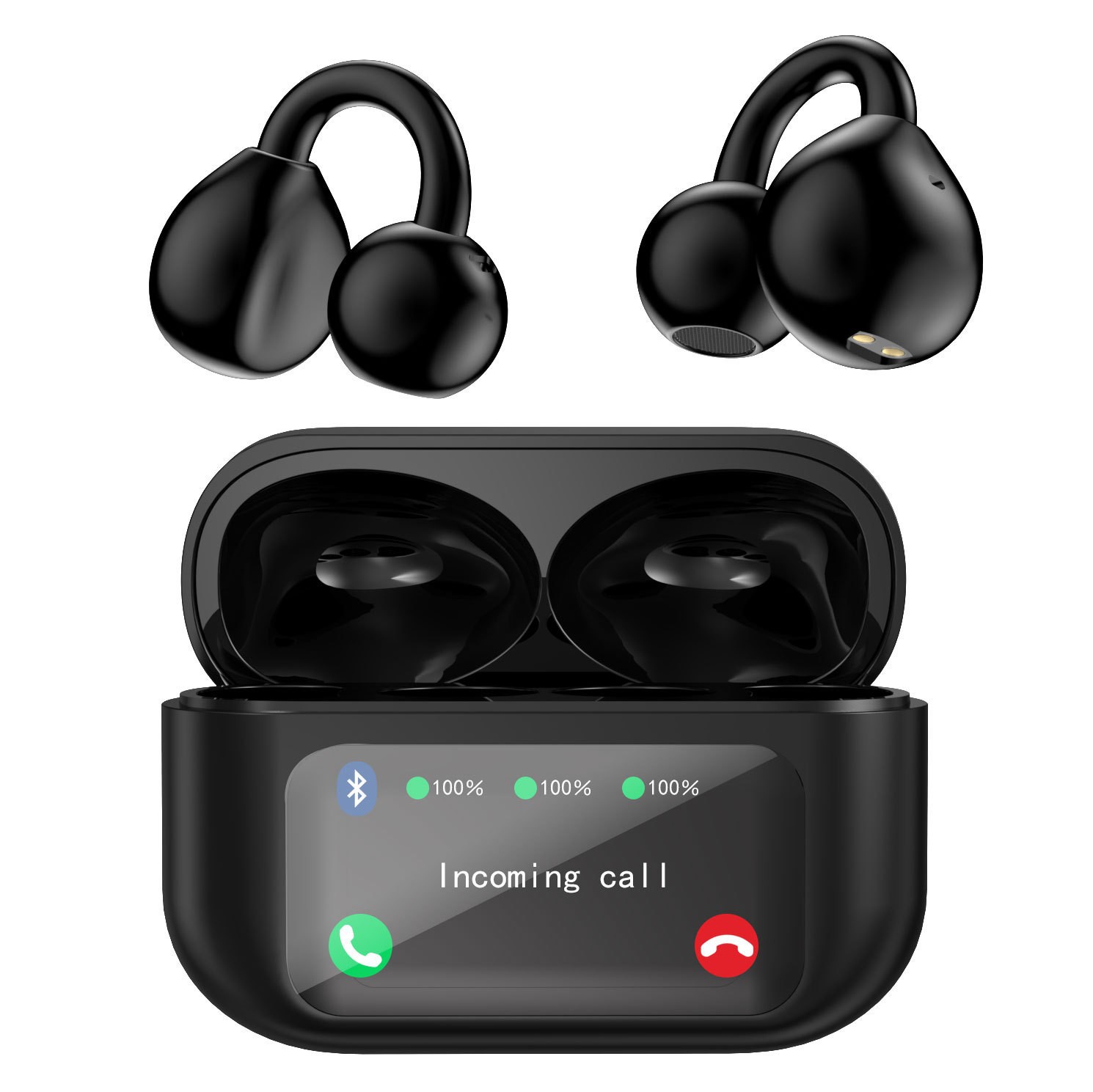 M100 Bluetooth Headphones Clip-on Ear Non-in-ear With Screen Digital Display Color Screen Long Battery Life Wireless Bluetooth Headphones