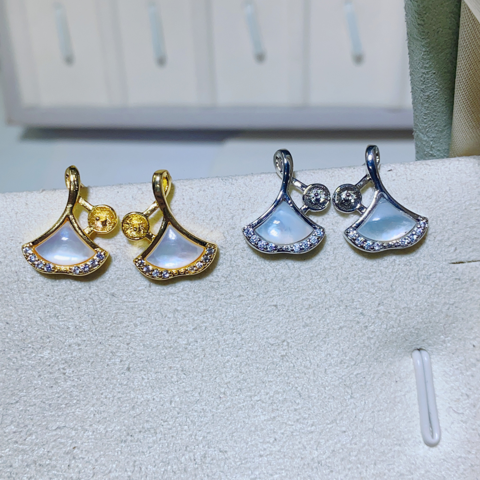 金色托（不含珠） · P1506贝母银杏叶（6mm）