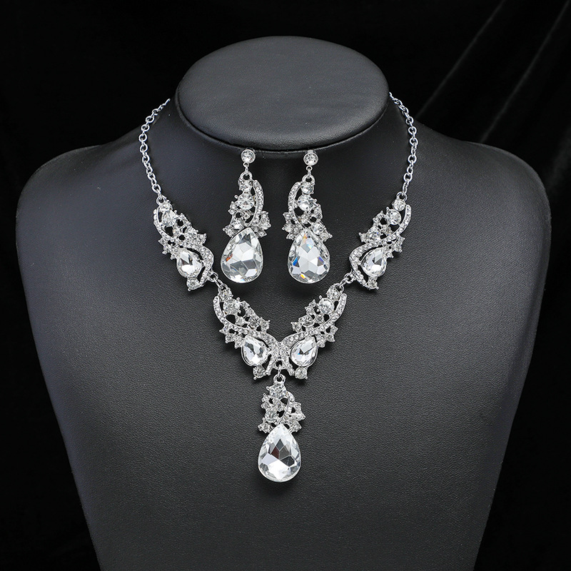 New Exaggerated Necklace Earring Set Cross-Border Exclusive Alloy Electroplated Jewelry Accessories Dress