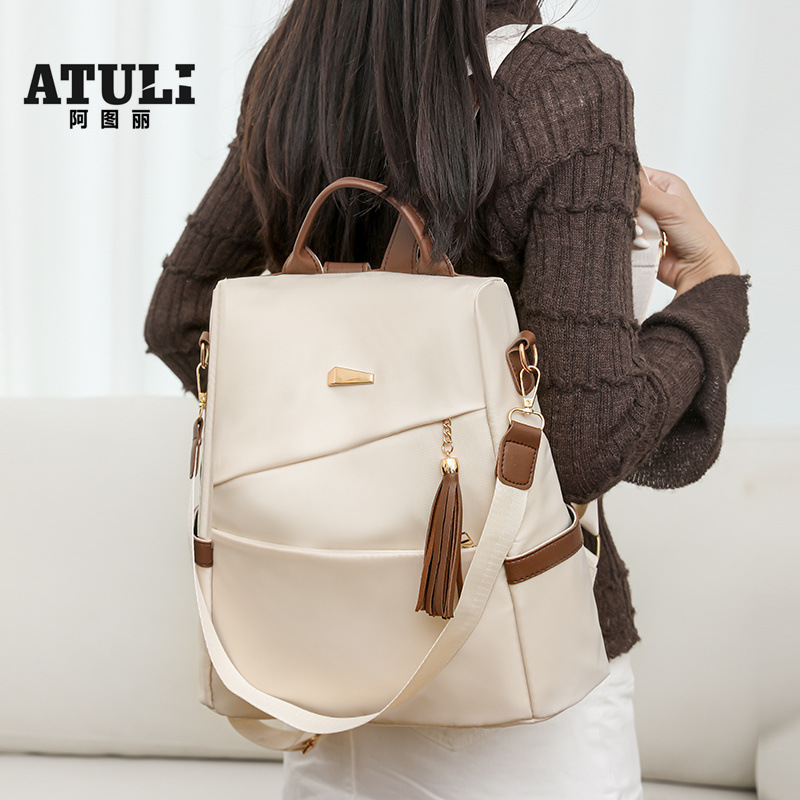 New Oxford cloth backpack large capacity casual backpack women's simple commuting contrast color anti-theft women's bag
