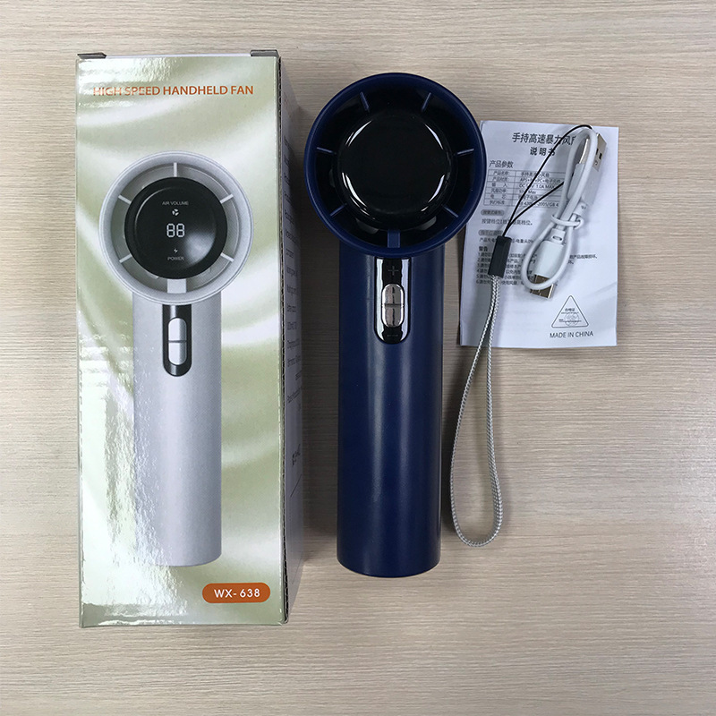 High-speed N638 USB rechargeable small fan high wind handheld turbo fan mini student portable cooling