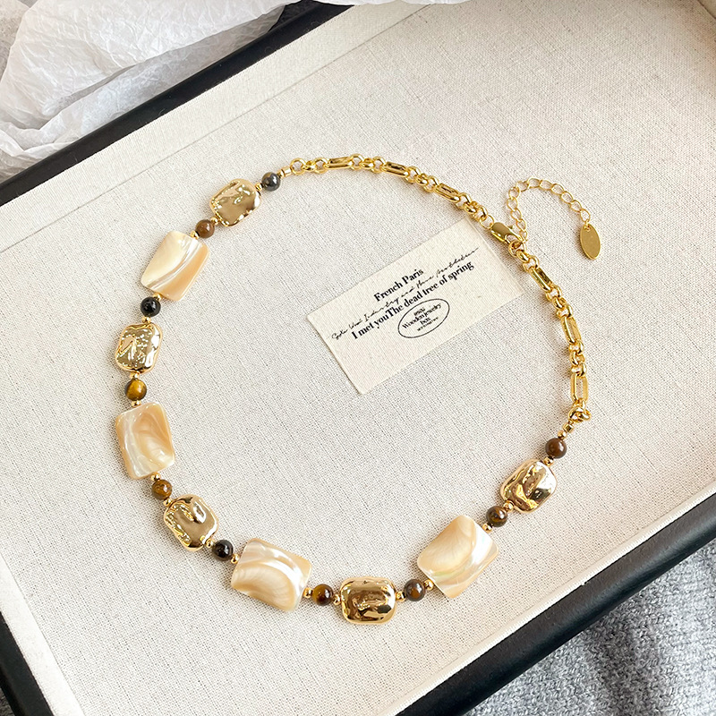 Abalone Shell Necklace Accessories Women Autumn Winter Sweater Chain Necklace Feel Accessories