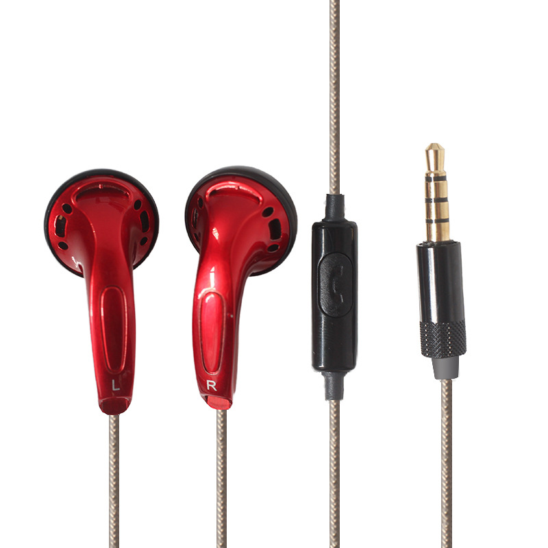 DIY Flat 3.5MM Headphone MX500 with Mic HiFi Unit Heavy Bass Wired Earphone