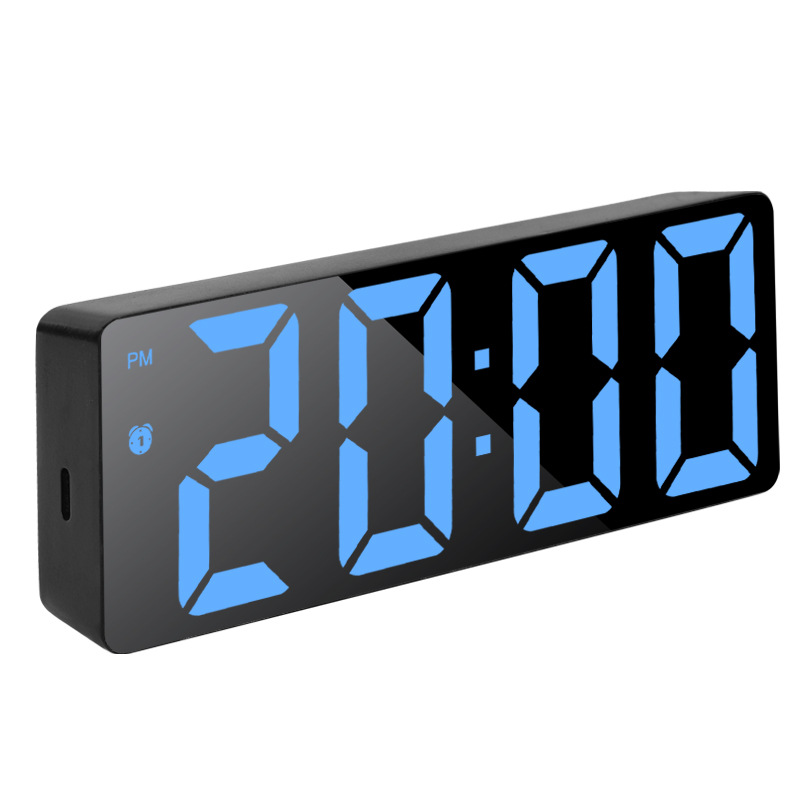 Colorful Mirror LED Clock Electronic Clock Simple Desktop Ornament Large Screen Digital Clock Electronic Alarm Clock