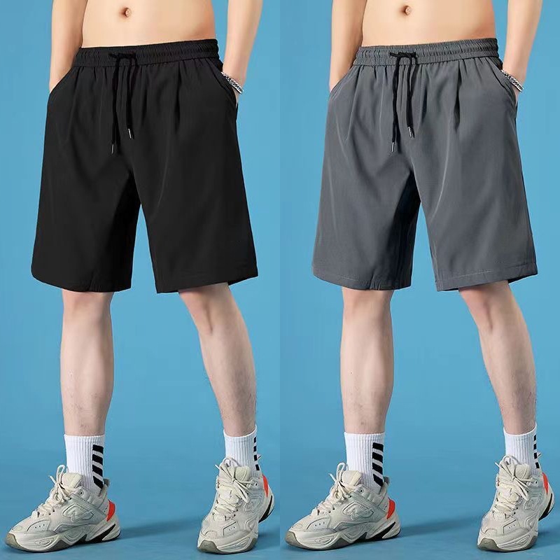 Summer Ice Silk Casual Shorts Men's New Loose Fashion Quick-drying American Basketball Sports Pants Men's Beach Pants