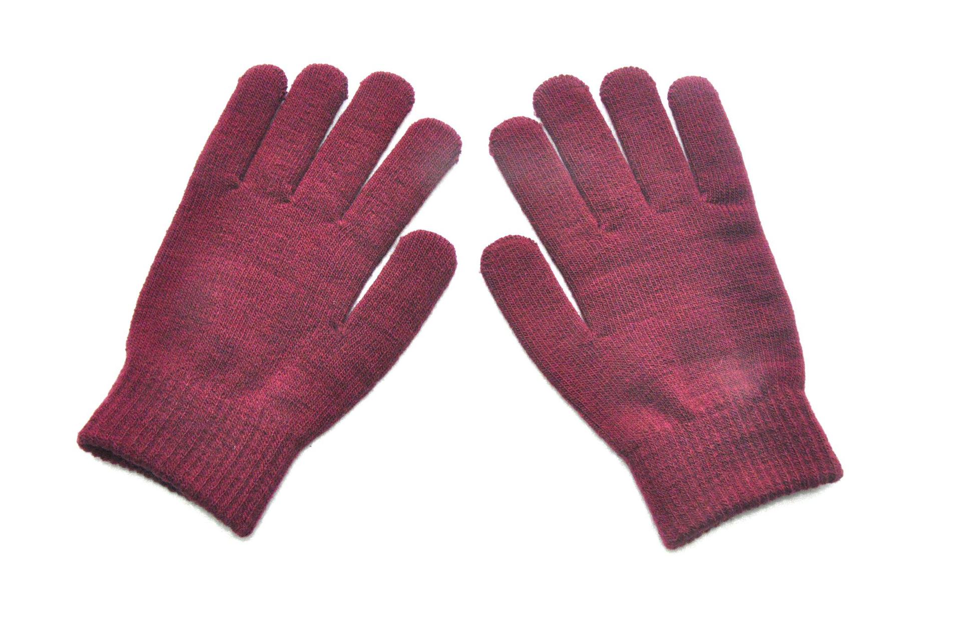 Gloves Men Women Solid Color Knitted Yarn Gloves Winter Warm Fleece-Lined Thickened Cycling Gloves