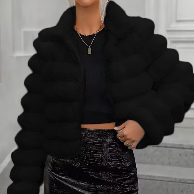 Autumn/winter new faux fur coat jacket short women's celebrity style