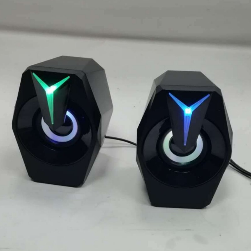 New RGB Light Speaker Desktop Home Computer Notebook Multimedia Wired USB Subwoofer Speaker