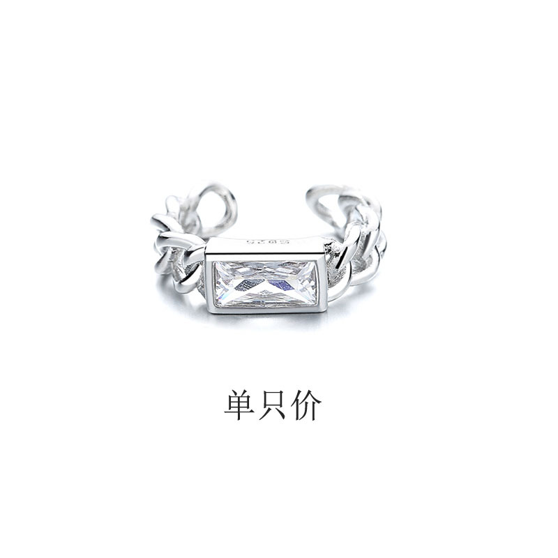 Stacking Star Ear Clip Japanese Small Square Diamond Twist Chain No Piercing Ear Cuff Earring for Women