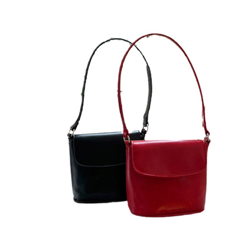 DIY Bag Women's Bag 2026 New Textured Red Single Shoulder Crossbody Bucket Bag