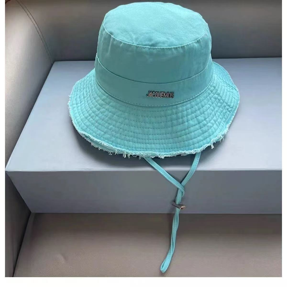 Summer Cotton Washed Raw Edge Fisherman Hat for Men and Women, Outdoor Vacation Sun Hat, Drawstring Sun Hat, Basin Hat